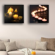KARIŞIK MUM MODELLİ KANVAS TABLOLAR 30X 30  1 ADET